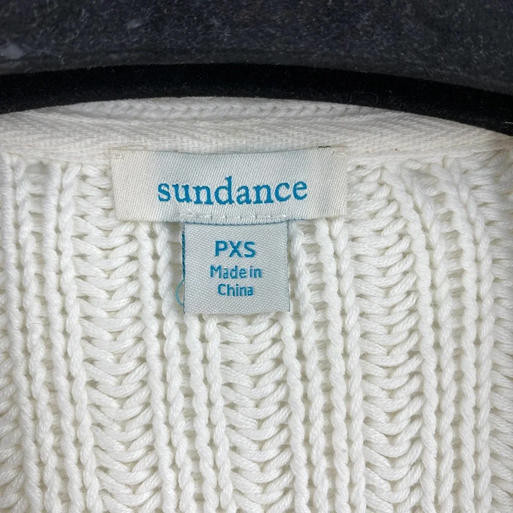 Sundance Aveline White Cotton Button Down V Neck Cardigan Size Petite XS - Picture 2 of 4